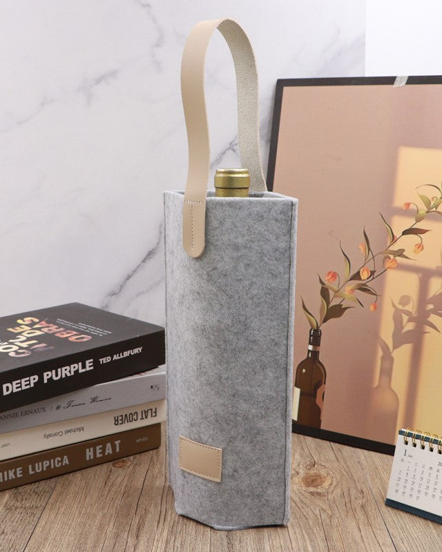 BOLSA DE FIELTRO PARA REGALO DE BOTELLA DE VINO