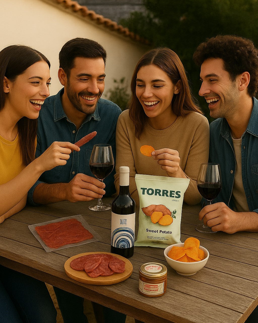 CAJA PRODUCTOS GOURMET CON VINO NATURAL