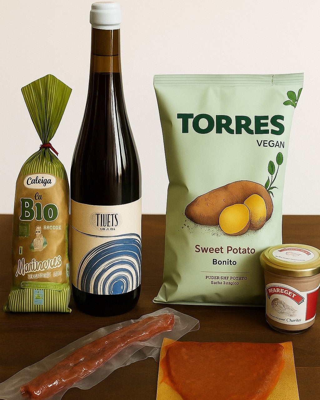 CAJA PRODUCTOS GOURMET CON VINO NATURAL